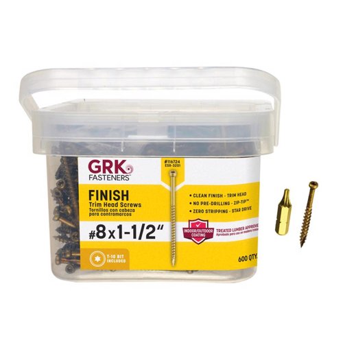 GRK Fasteners No. 8 in. X 1-1/2 in. L Star Trim Head W-Cut Construction Screws
