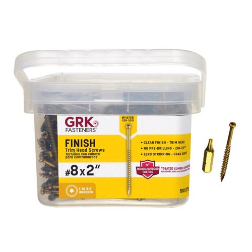 GRK Fasteners No. 8 in. X 2 in. L Star Trim Head W-Cut Construction Screws