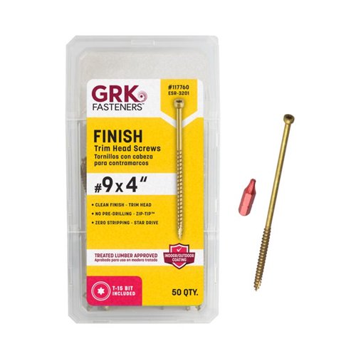 GRK Fasteners No. 9 in. X 4 in. L Star Trim Head W-Cut Construction Screws