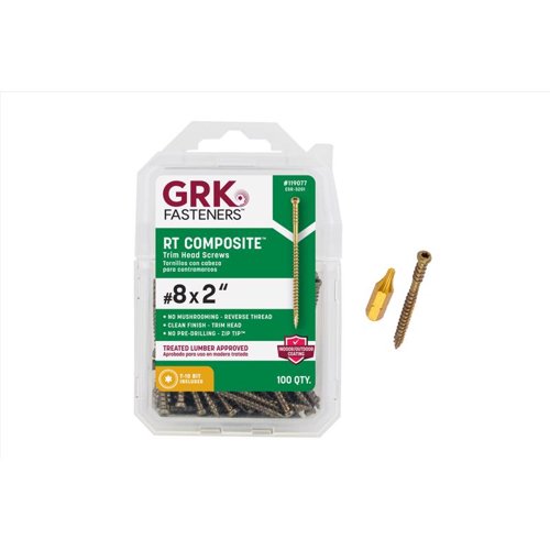 GRK Fasteners No. 8 in. X 2 in. L Star Trim Head W-Cut Construction Screws