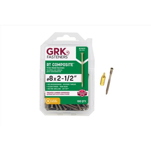 GRK Fasteners No. 8 in. X 2-1/2 in. L Star Trim Head W-Cut Construction Screws