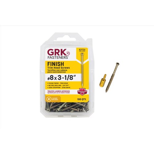 GRK Fasteners No. 8 in. X 3-1/8 in. L Star Trim Head W-Cut Construction Screws