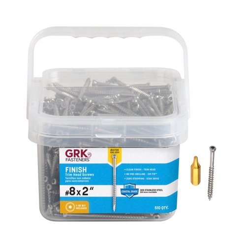 GRK Fasteners No. 8 in. X 2 in. L Star Trim Head W-Cut Construction Screws