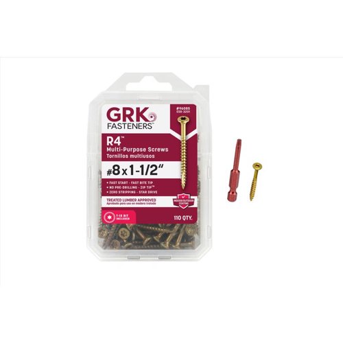 GRK Fasteners No. 8 in. X 1-1/2 in. L Star Flat Head W-Cut Multi-Purpose Screws