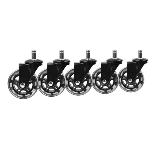 Slipstick 3 in. D Swivel Rubber Caster 500 lb 5 pk