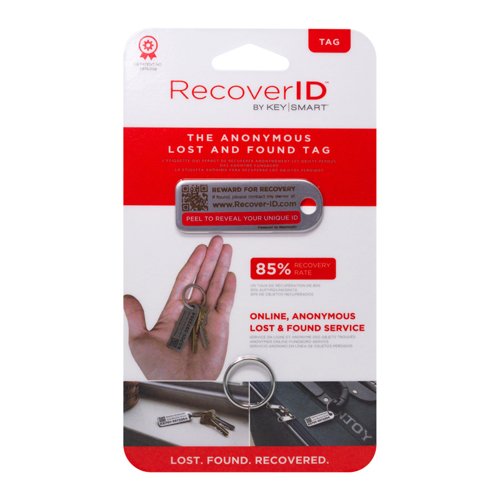 KeySmart RecoverID Stainless Steel Silver Key ID Tag