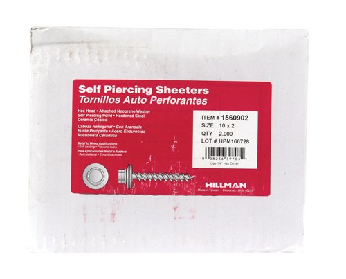 HILLMAN No. 10 Ga. X 2 in. L Slotted Hex Washer Head Self-Piercing Screws 2000 pk
