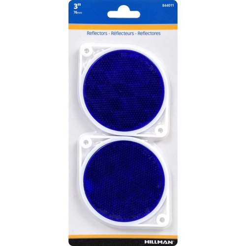 HILLMAN 3 in. Round Blue Reflectors 2 pk