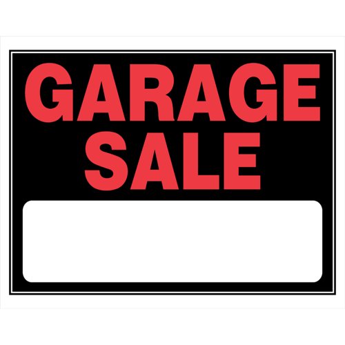HILLMAN English Black Garage Sale Sign 15 in. H X 19 in. W