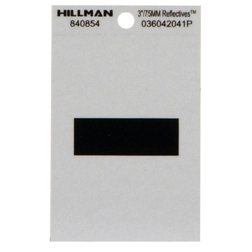 HILLMAN 3 in. Reflective Black Vinyl Self-Adhesive Special Character Hyphen 1 pc