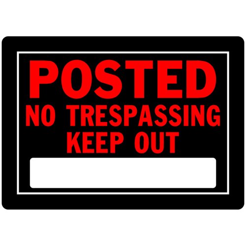 HILLMAN English Black No Trespassing Sign 10 in. H X 14 in. W