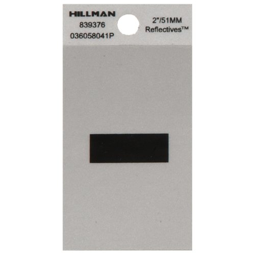 HILLMAN 2 in. Reflective Black Vinyl Self-Adhesive Special Character Hyphen 1 pc