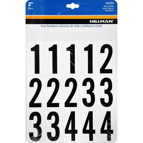 HILLMAN 2 in. Black Vinyl Self-Adhesive Number Set 0-9 35 pc