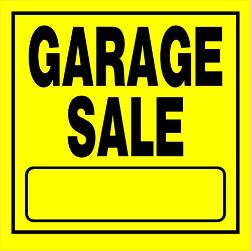 HILLMAN English Yellow Garage Sale Sign 11 in. H X 11 in. W
