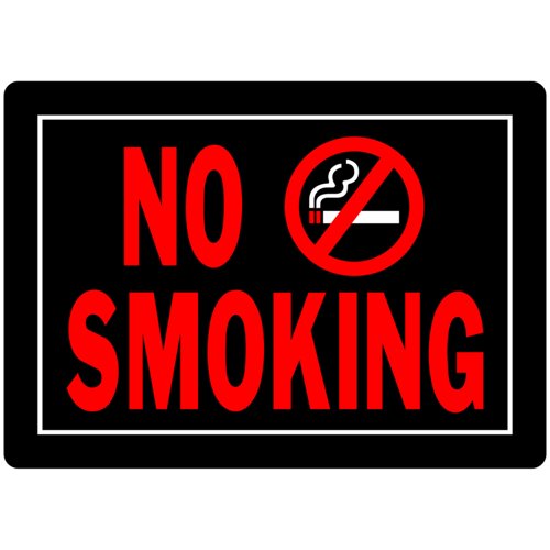 HILLMAN English Black No Smoking Sign 10 in. H X 14 in. W