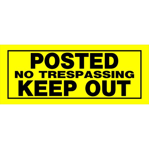 HILLMAN English Yellow No Trespassing Sign 6 in. H X 15 in. W