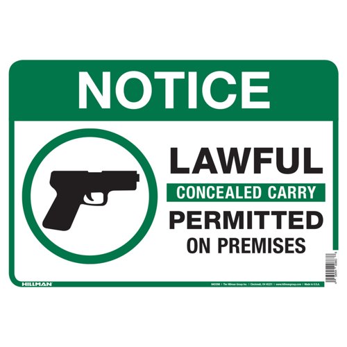 HILLMAN English White Notice Sign 10 in. H X 14 in. W