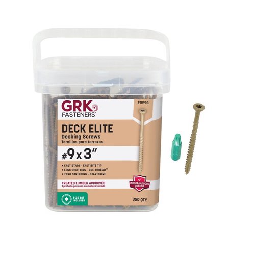 GRK Fasteners No. 9 X 3 in. L Star Corrosion Resistant W-Cut Wood Screws 350 pk