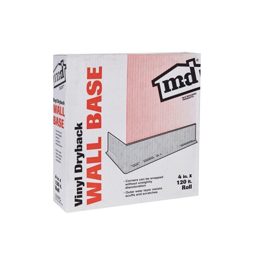 M-D BUILDING PRODUCTS 4 in. H X 0.08 in. W X 120 ft. L Dry Back Snow White Vinyl Wall Base