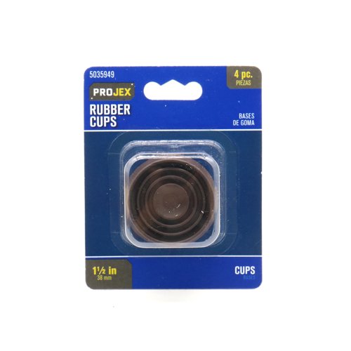 Projex Rubber Furniture Cups Brown Round 1-1/2 in. W 4 pk