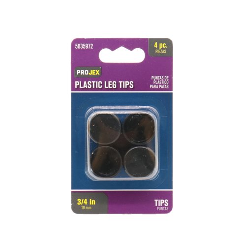 Projex Plastic Leg Tip Black Round 3/4 in. W 4 pk