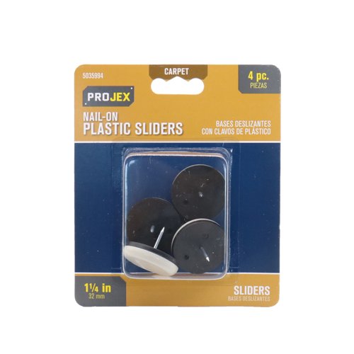 Projex White 1-1/4 in. Nail-On Plastic Sliders 4 pk