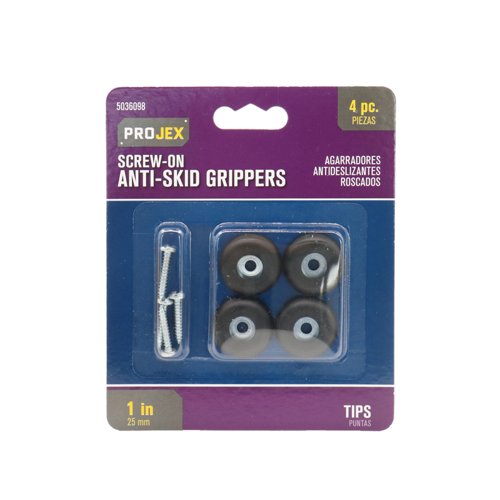 Projex Plastic Heavy Duty Anti-Skid Pad Black Round 1 in. W 4 pk