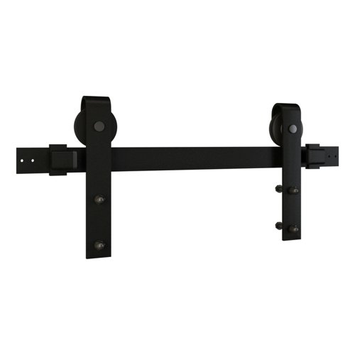National Hardware Designer 72 in. L Matte Black Steel Barn Door Hanger Kit 1 pc