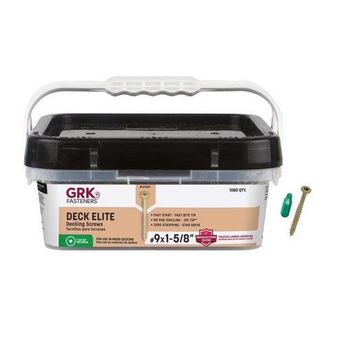 GRK Fasteners Deck Elite No. 9 in. X 1-5/8 in. L Tan Star Star Head Deck Screws 1080 pk