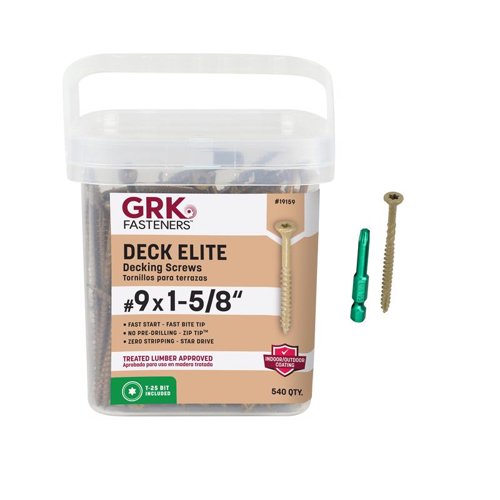 GRK Fasteners Deck Elite No. 9 in. X 1-5/8 in. L Tan Star Star Head Deck Screws 540 pk