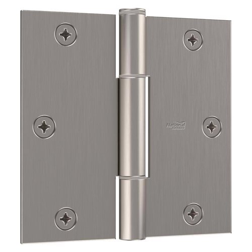 National Hardware Squeak Guard 3.5 in. L Satin Nickel Door Hinge 3 pk