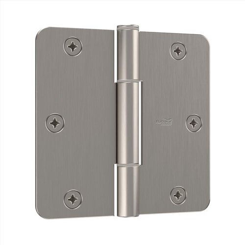 National Hardware Squeak Guard 3.5 in. L Satin Nickel Door Hinge 3 pk