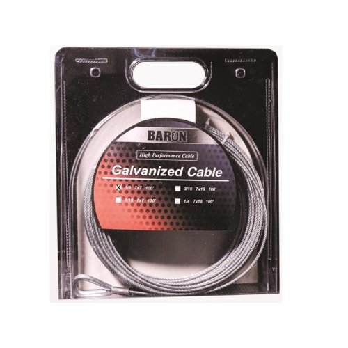 Baron 1/8 in. D X 100 ft. L Galvanized Steel Aircraft Cable