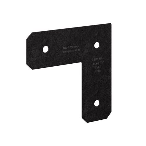 Simpson Strong-Tie Outdoor Accents 8.25 in. H X 8.25 in. W X 3 in. D Black Steel Inside L Strap Brac