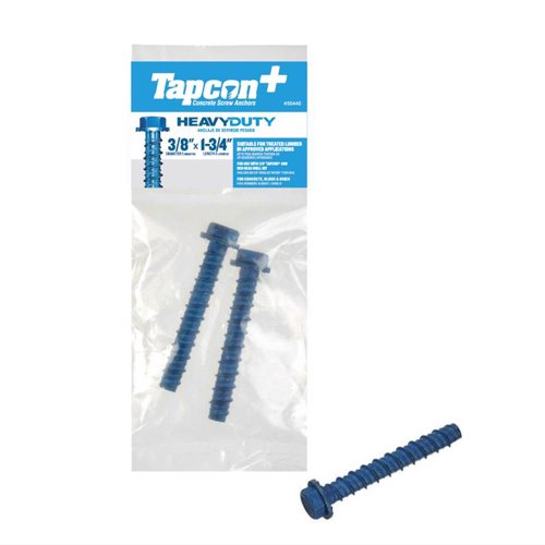 Tapcon 3/8 in. X 1-3/4 in. L Hex Drive Hex Washer Head Assorted Concrete Screws