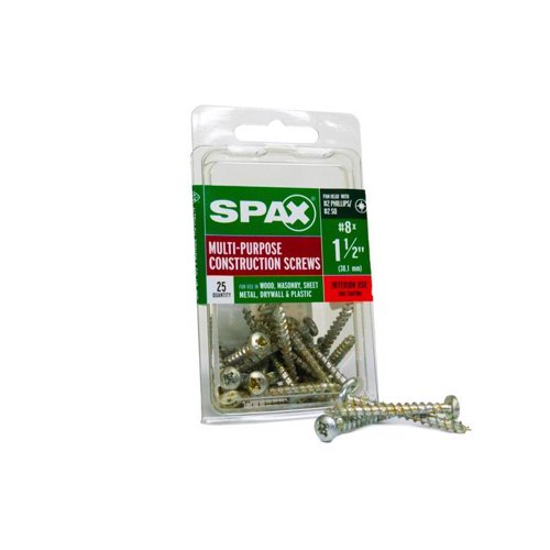 SPAX Multi-Material No. 8 in. X 1-1/2 in. L Phillips/Square Pan Head Serrated Construction Screws