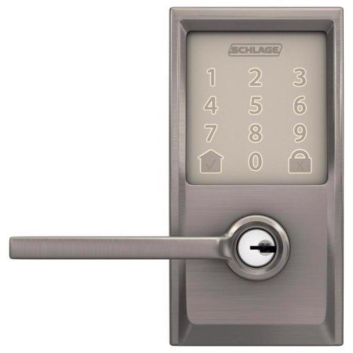 Schlage Encode Satin Nickel Metal Wi-Fi Deadbolt with Latitude Lever