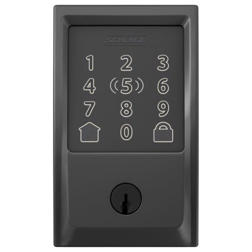 Schlage Encode Plus Matte Black Metal Wi-Fi Deadbolt with Century Trim