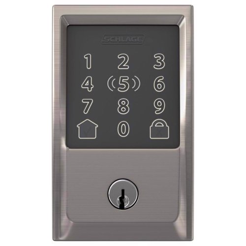 Schlage Encode Plus Satin Nickel Metal Wi-Fi Deadbolt with Century Trim