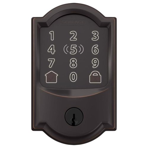 Schlage Encode Plus Aged Bronze Metal Wi-Fi Deadbolt with Camelot Trim
