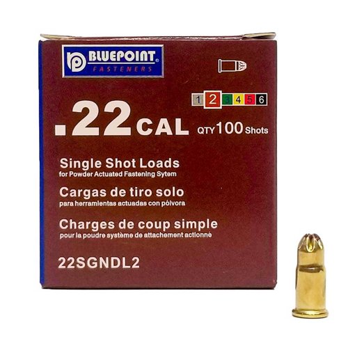 Blue Point .22 in. D X .62 in. L Brass Flat Head Powder Loads 100 box
