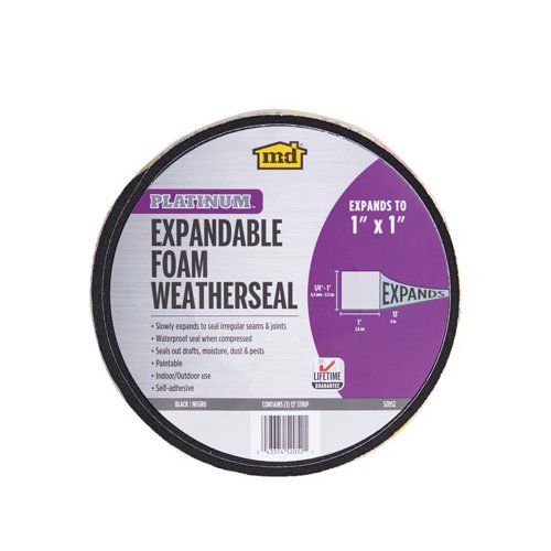 M-D BUILDING PRODUCTS PLATINUM Black Foam Weatherseal For Gaps and Openings 156 in. L X 1 in.