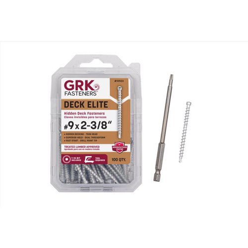 GRK Fasteners Deck Elite No. 9 in. X 2-3/8 in. L Silver Star Trim Head Deck Screws 100 pk