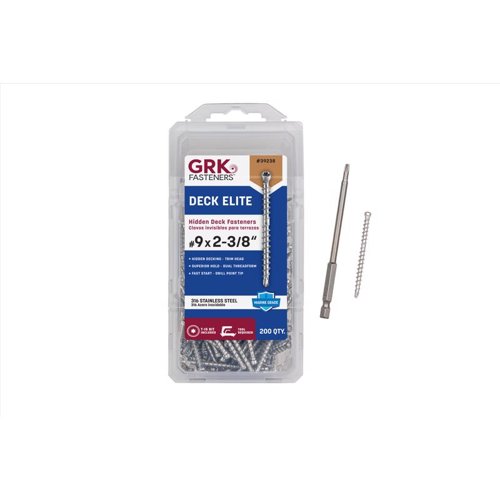 GRK Fasteners No. 9 in. X 2-3/8 in. L Silver Star Trim Head Deck Screws 1 pk