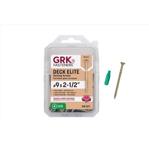 GRK Fasteners Deck Elite No. 9 in. X 2-1/2 in. L Gold Star Bugle Head Deck Screws 1 pk