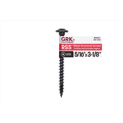 GRK Fasteners RSS 5/16 or No. 15 in. X 3-1/8 in. L Star Black W-Cut Structural Wood Screws 1 pk