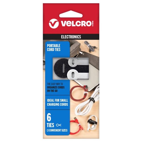 VELCRO Brand Assorted Nylon Ties 6 pk