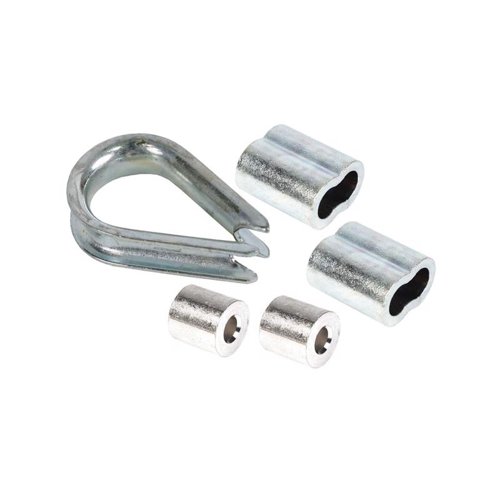 Koch Industries Zinc-Plated Aluminum 1/16 in. D Wire Rope Clips and Thimble