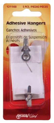 HILLMAN Steel-Plated Clear Adhesive Hangers 1-1/2 lb 5 pk