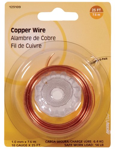 HILLMAN 25 ft. L Copper 18 Ga. Hobby Wire